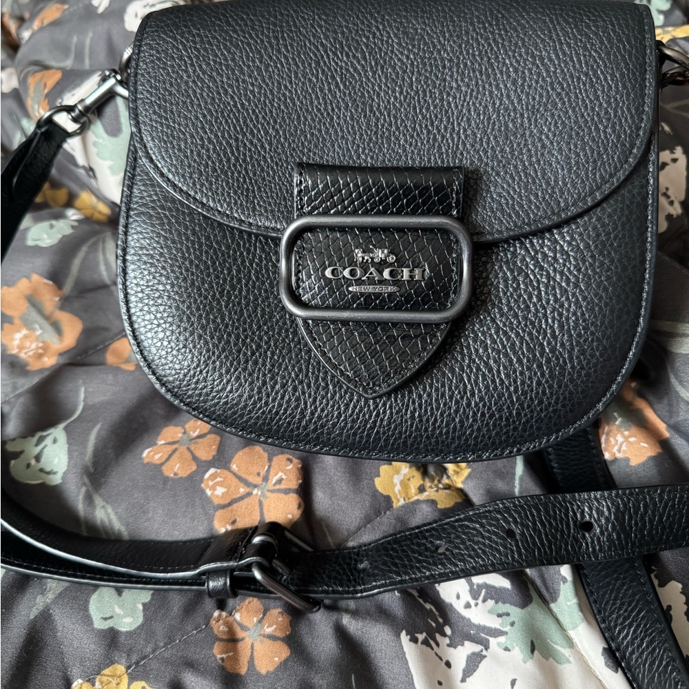 Coach Pebbled Black Crossbody Bag